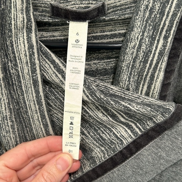 Lululemon Savasana Wrap Gray Jacket in Coal Open Sweater Gray Strata Stripe 6 - Picture 7 of 11